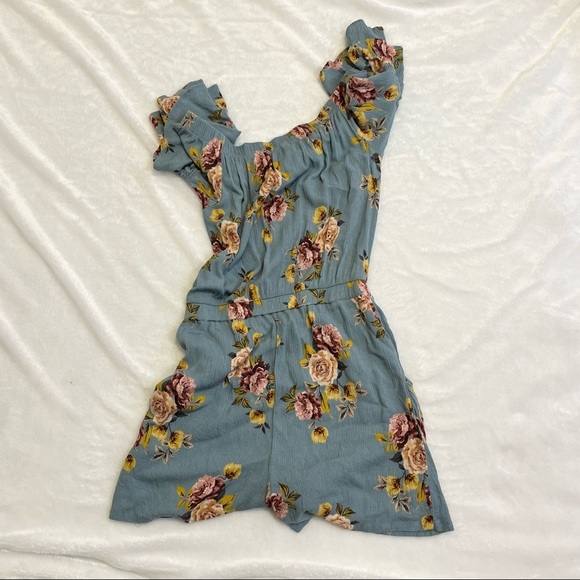 Xhilaration Floral Print Bell Sleeve Romper Womens Size Small - Picture 3 of 8